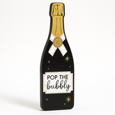 LED Champagne Bottle Wall Sign - "Pop the Bubbly"